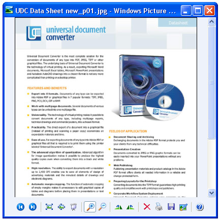 Converted document in Windows Picture and Fax Viewer.